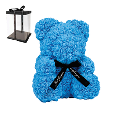 Rose Bear από Σιελ Τριαντάφυλλα με Φιογκάκι – 25 / 40cm – Σε Συσκευασία Δώρου