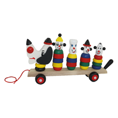 Wooden Clown Train Toy – 28.5 x 10 x 6.5 cm