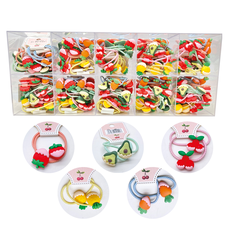 Hair Tie with Fruit Designs – 5 Styles, Pack of 24
