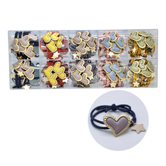 Heart Hair Tie – 5 Colors, Pack of 100