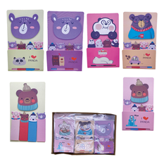 Bear & Panda Sticky Notes & Bookmarks – 6 Designs (48 Pieces)