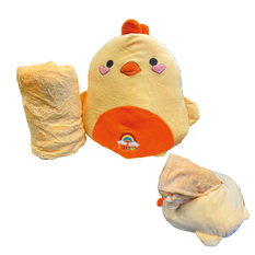 Plush Pillow with Blanket – Cute Chicken Design 45cm with 160x100cm Blanket