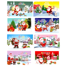 Christmas Cards with Envelope – 8 Designs, 25x12.5cm (Pack of 24) 