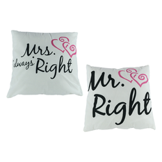 “Mr. & Mrs. Right” Decorative Pillows – 2 Designs (45x45cm)