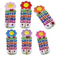 Wooden Flower Xylophone – 6 Designs, Colorful Musical Toy 16x12cm