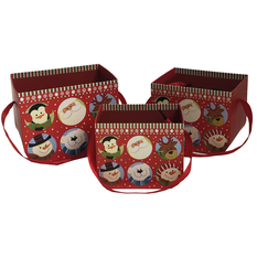 Christmas Gift Packaging Box – Set of 3 with Festive Characters