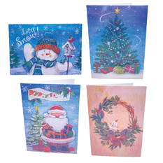 Christmas Cards with Envelope – Set of 24 Pieces (4 Designs)
