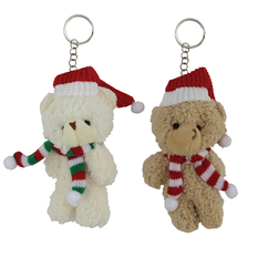 Plush Teddy Bear Keychain with Hat – 9cm (2 Colors)