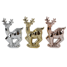 Christmas Reindeer Decoration in 3 Colors – 14x8cm (Pack of 6)