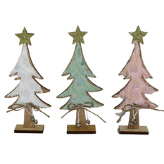 Wooden Christmas Decorative Tree in 3 Colors – 22 cm / 27 cm