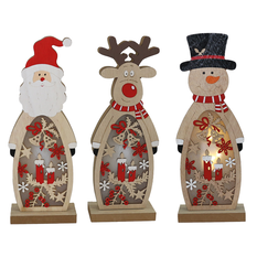 Wooden Christmas LED Decoration (3 Designs) – 30cm