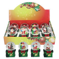 Snow Globe with Santa in 4 Designs – 10cm