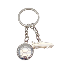 Metal Keychain with Football and Soccer Boot