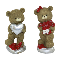 Polyresin Teddy Bear Decoration – 2 Designs | 9cm | Set of 2