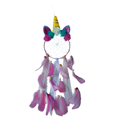 Unicorn Dreamcatcher for Kids with Pink Feathers | Diameter 11cm