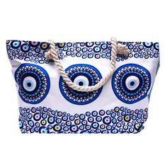 Beach Bag with Evil Eye Design