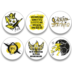 Magnets & Badges in 6 Fan Designs – Yellow Series