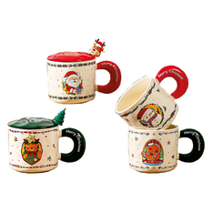 Christmas Mug with Lid & Spoon – 4 Designs, 400ml