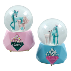 Light-Up & Musical Snow Globe – Deer Couple, 2 Designs