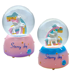 Light-Up & Musical Snow Globe – Unicorn “Starry Sky”, 2 Designs