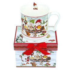 Gift Set: Christmas Mug with Elves in Decorative Box – 420ml