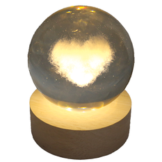 Glass Globe with Light and Engraving “Heart” – 8cm (Battery Operated)