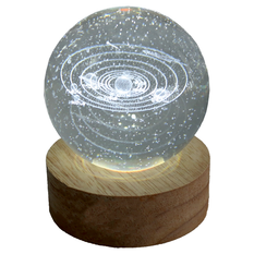 Glass Globe with Light and Engraving “Solar System” – 8cm (Battery Operated)