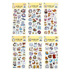 “Cute Cat” Stickers – 6 Designs (22x10cm) 