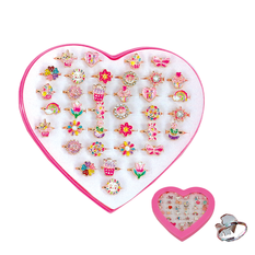 Children’s Rings in Heart Box – Set of 36 Pieces