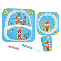 Children’s Bamboo Dinner Set Prince – 5 Pieces | Eco-Friendly & Durable 