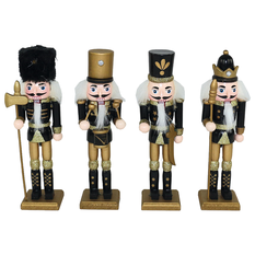 Wooden Nutcracker in 4 Designs – Height 18cm (Pack of 4 Pieces)