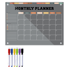 Transparent Magnetic Organizer Board with 6 Markers – 30x21cm
