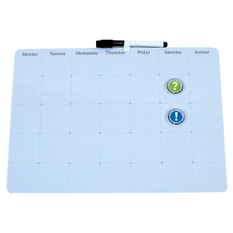White Magnetic Organizer Board with 1 Marker and 2 Magnets – 40x28cm