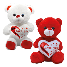 Αρκουδάκι “Love You” 30cm – Λευκό & Κόκκινο