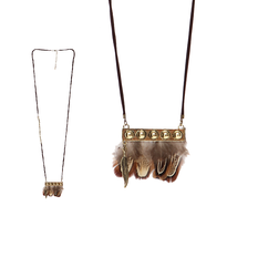 Women’s Necklace with Feathers and Gold Details – Pack of 6 Pieces