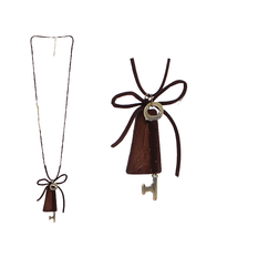 Women’s Necklace with Leather Design & Metal Key – Pack of 6 Pieces