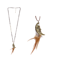 Women’s Necklace with Metal Moon & Feathers – Pack of 6 Pieces
