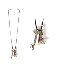 Women’s Necklace with Metal Key & Eiffel Tower Charm