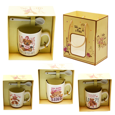 “Paris Love Bear” Mug with Spoon – Gift Set – 4 Designs – 8x7cm