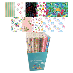 Gift Wrapping Paper – 10 Designs – 200x70cm – Pack of 100 Rolls