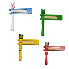 Wooden Animal Noise Maker Toy in 5 Colors – 15 x 13 cm