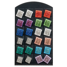 Square Rhinestone Earrings – Assorted Colors