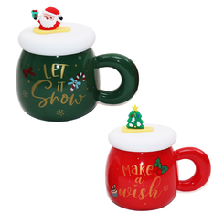 Mug with lid in 2 designs 500ml