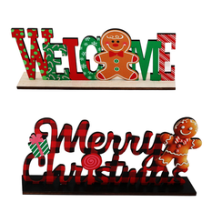 Christmas wooden decoration in 2 designs 22x8cm