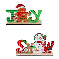 Christmas wooden decoration in 2 designs 17.5x10.5cm