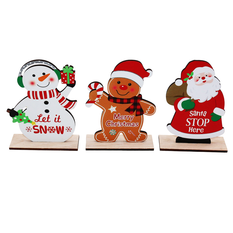 Christmas wooden decoration in 3 designs 15x11cm