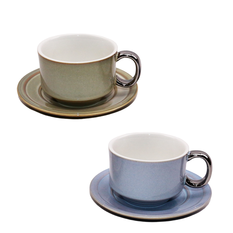 Cup with saucer 2 colors 9.5x8.5cm