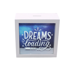 Thematic wooden money box 18x18cm Dreams Loading