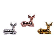 Reclining Deer with Metallic Finish in 2 Sizes
