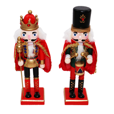 Wooden Nutcracker with Cape in 2 Designs Height 25cm